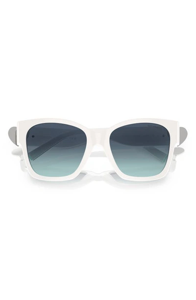 Tiffany & Co 54mm Gradient Square Sunglasses In White/blue Gradient