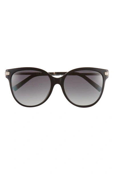Tiffany & Co 55mm Gradient Polarized Pillow Sunglasses In Black