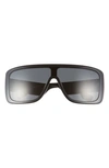 Burberry 30mm Mirrored Rectangular Sunglasses In Dark Grey