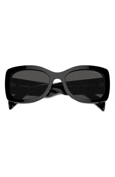 Prada 56mm Rectangular Sunglasses In Black