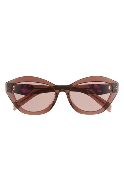 Prada 55mm Butterfly Sunglasses In Light Brown