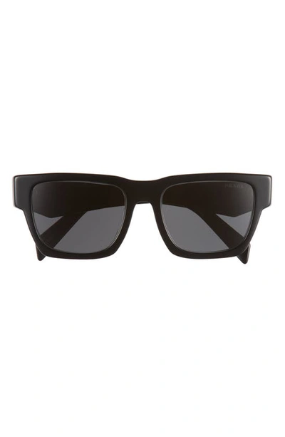 Prada 54mm Symbole Rectangular Sunglasses In Black