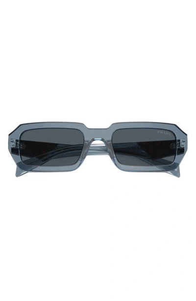 Prada 54mm Rectangular Sunglasses In Grey Black