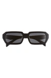 Prada 54mm Rectangular Sunglasses In Black