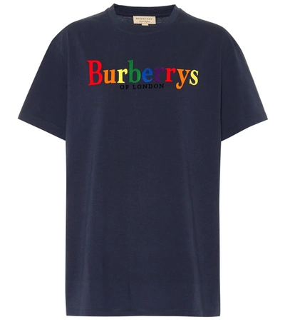 Burberry T-shirt Aus Baumwolle Mit Vintage-logo In Blue