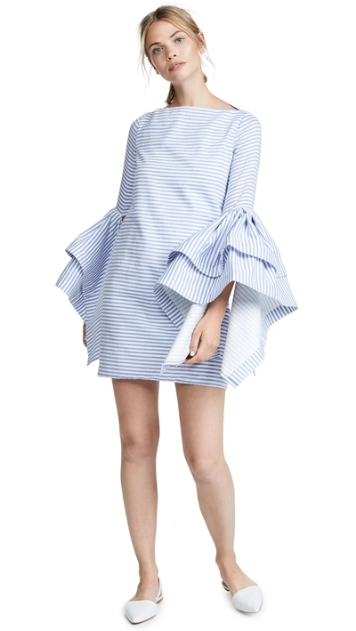 Leal Daccarett Casandra Dress In Blue/white Stripe