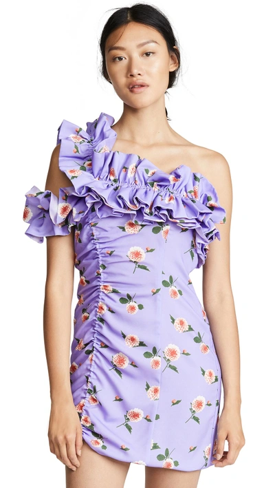 Viva Aviva Sonata Ruffle Dress In Purple Floral