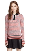 Carven Polo Sweater In Orange