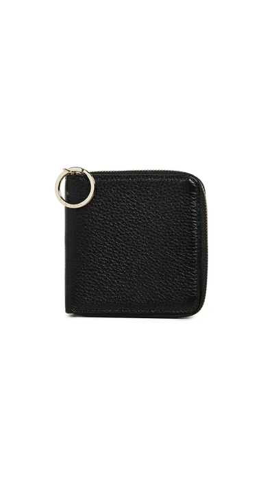 Oad Half Zip Around Wallet In Black