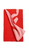 Kenzo Signature Beach Towel In Medium Red