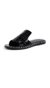 Black Croc Print Leather