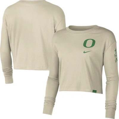 Nike Oregon  Women's College Crew-neck Long-sleeve T-shirt In Brown