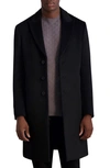 Karl Lagerfeld Wool Blend Coat In Black
