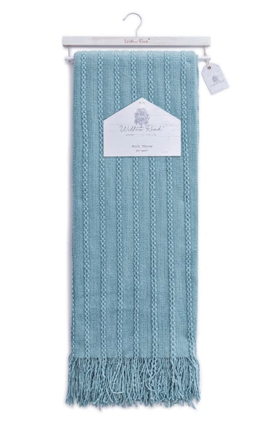 Artisan 34 Willow Poppy Road Knit Throw Blanket In Blue