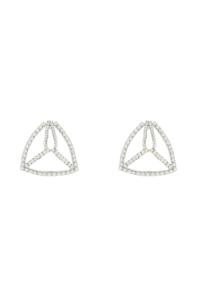 Area 'crystal Pyramid' Earrings In Silver