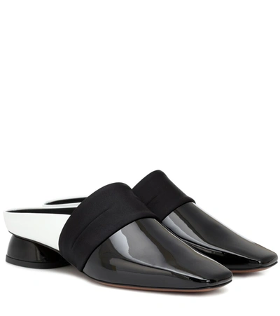 Neous Black And White Zygo 15 Patent Leather Flat Loafers