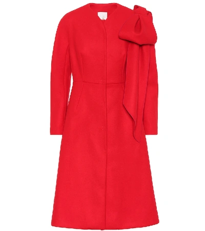 Delpozo Wool And Cashmere Coat In Red