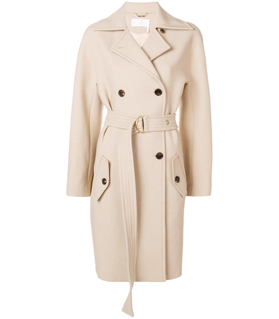 Chloé Neutral Belted Double Breast Coat