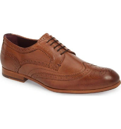 Ted Baker Camyli Wingtip In Tan Leather