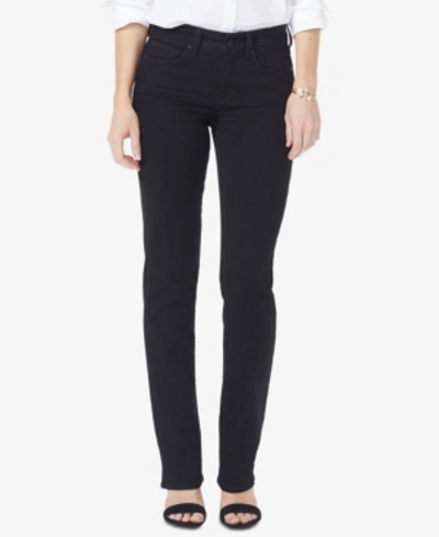 Nydj Marilyn Muir Garden Pocket Straight Leg Jeans In Black