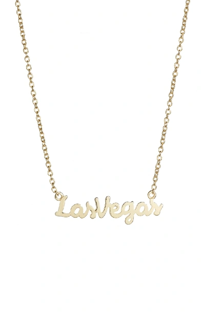 Argento Vivo Script Las Vegas Pendant Necklace In Las Vegas - Gold