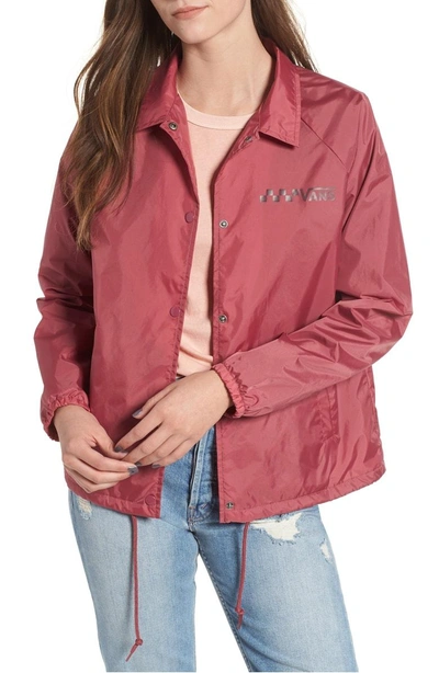 Vans Thanks Coaches Jacket In Dry Rose