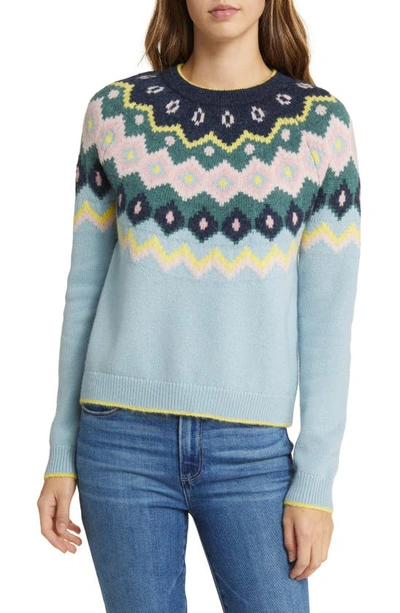 Boden Hettie Fluffy Fair Isle Sweater Green Smoke Fair Isle Women