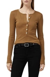 Rag & Bone The Rib Henley In Khaki
