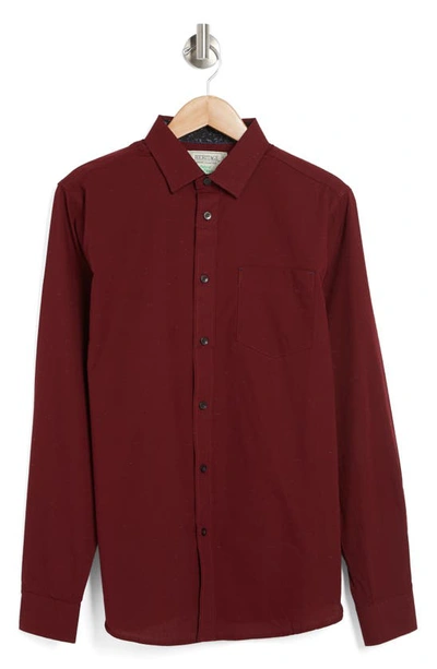 Report Collection Cotton Neppy Button-up Shirt In Burgundy