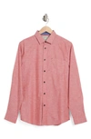 Report Collection Cotton Neppy Button-up Shirt In Cherry