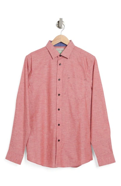 Report Collection Cotton Neppy Button-up Shirt In Cherry