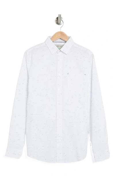 Report Collection Cotton Neppy Button-up Shirt In White