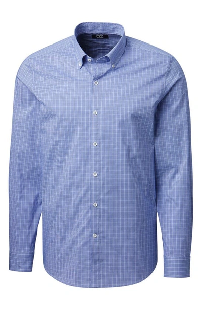 Cutter & Buck Soar Tailored Windowpane Check Dress Shirt In Chelan