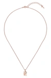 Ted Baker Love Pendant Necklace In Rose Gold/ Baby Pink