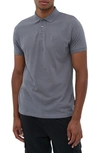 Bench Ragnor Embroidered Square Cotton Polo In Steel Grey