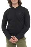 Bench Vetal Piqué Bomber Zip-up Sweatshirt In Black