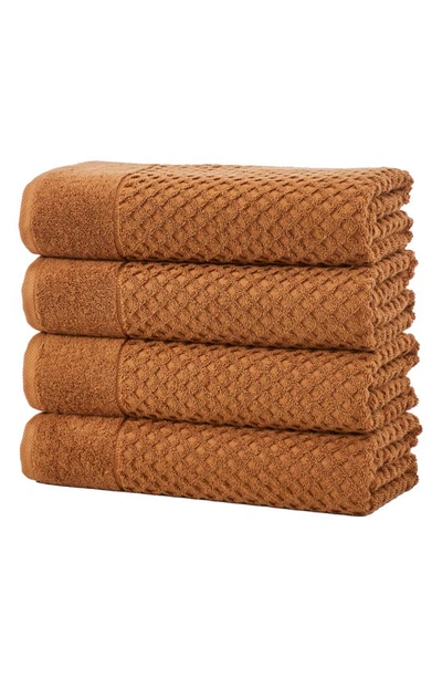 Woven & Weft Diamond Textured 6-pack Cotton Towels In Copper