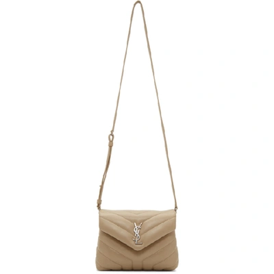Saint Laurent Beige Quilted Toy Loulou Strap Bag In 2721 Beige