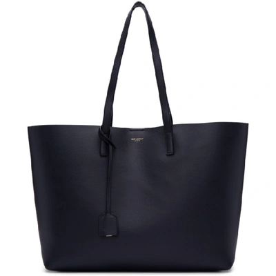Saint Laurent Navy East/west Shopping Tote In 4147 Navy