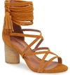 Jeffrey Campbell 'despina' Strappy Sandal In Mustard Suede