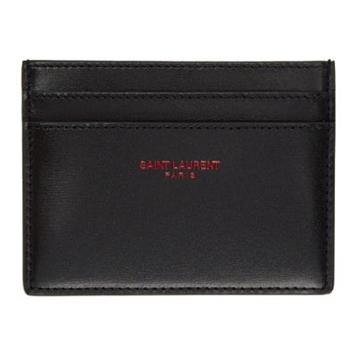 Saint Laurent Black And Red Logo Card Holder