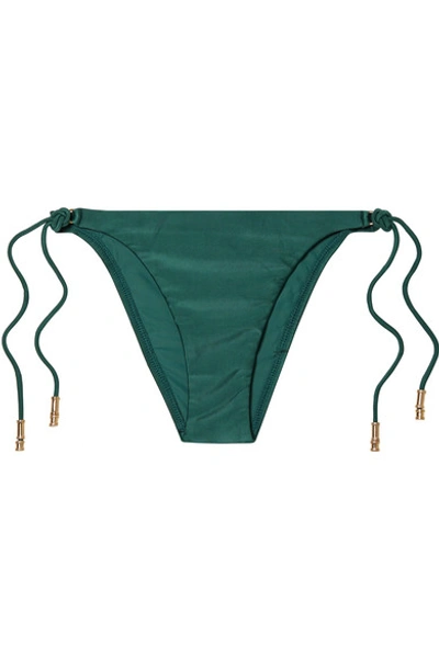 Vix Lucy Embellished Bikini Briefs In Emerald