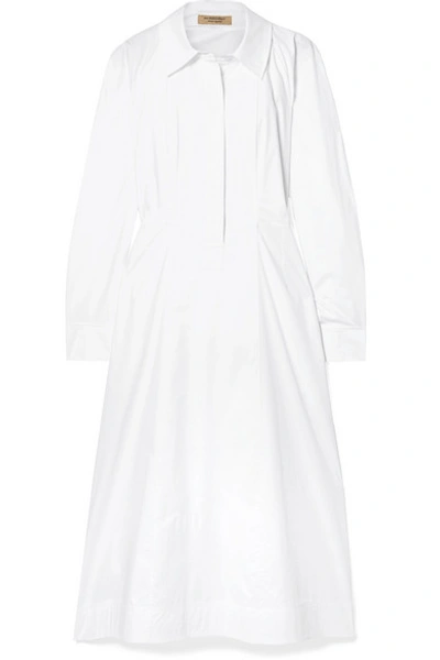 Burberry Stretch-cotton Poplin Shirt Dress In White