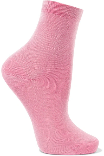 Maria La Rosa Silk-blend Socks In Baby Pink