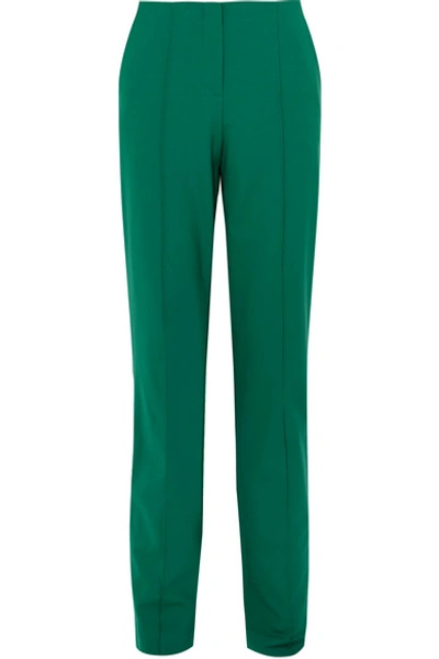 Diane Von Furstenberg Wool-blend Straight-leg Trousers In Green