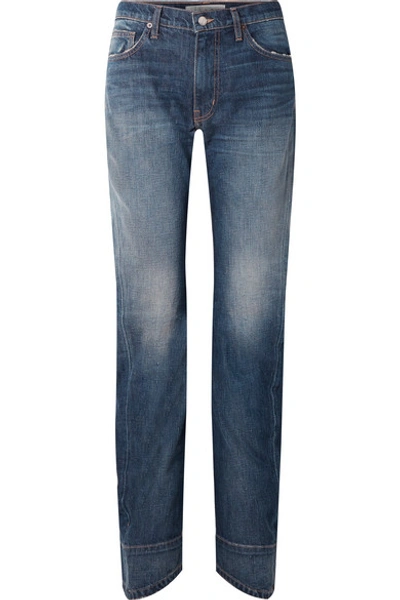 Tre Beth Disssed High-rise Straight-leg Jeans In Mid Denim