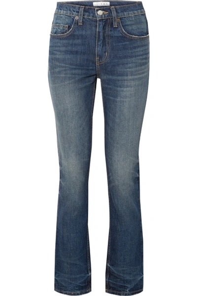 Tre Binx Disssed Mid-rise Straight-leg Jeans In Mid Denim