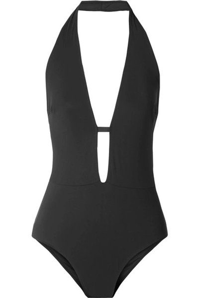 Ward Whillas Farrah Cutout Halterneck Swimsuit In Black