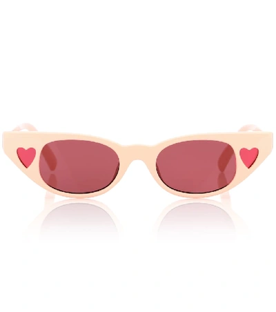 Le Specs X Adam Selman Heartbreaker Cat-eye Sunglasses In Pink