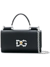 Dolce & Gabbana Leather Sicily Von Cross Body Bag In Black